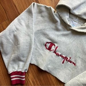 Vintage Cropped Champion Hoodie